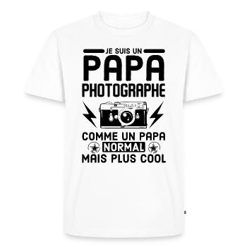 Papa photographe 1 - T-shirt Premium bio Homme - blanc - Devant - Nico (187cm)