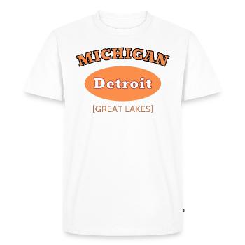 Chemise Vintage Michigan Detroit - T-shirt Premium bio Homme - blanc - Devant - Nico (187cm)