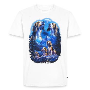 Blue Mountain Beagle Moon - T-shirt Premium bio Homme - blanc - Devant - Nico (187cm)