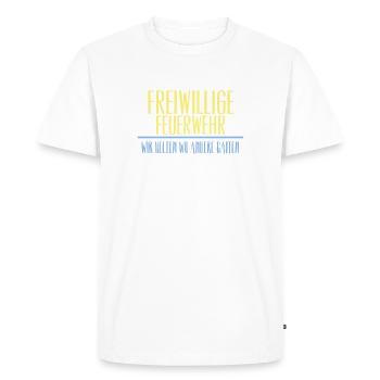 Service des pompiers volontaires contre Gaffer - T-shirt Premium bio Homme - blanc - Devant - Nico (187cm)