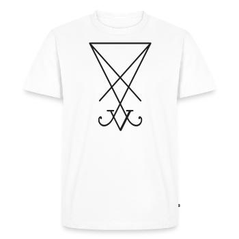 Lucifer Sigil - T-shirt Premium bio Homme - blanc - Devant - Nico (187cm)