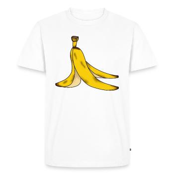 Peau de banane peau de banane attention glissante - T-shirt Premium bio Homme - blanc - Devant - Nico (187cm)