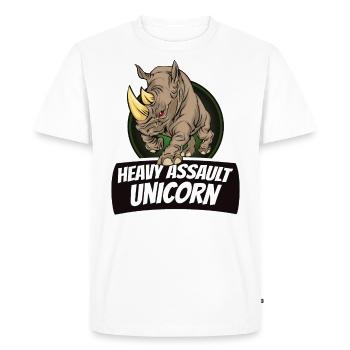Licorne de combat blindée - T-shirt Premium bio Homme - blanc - Devant - Nico (187cm)