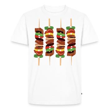 Fast food - T-shirt Premium bio Homme - blanc - Devant - Nico (187cm)