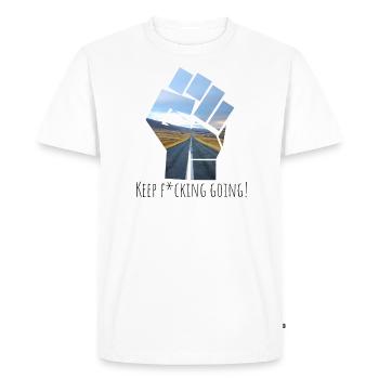 Keep F*cking Going! - Men's Premium Organic T-Shirt - white - Front - Nico (187cm)