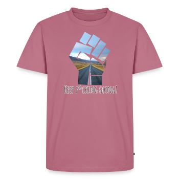 Keep F*cking Going! - Men's Premium Organic T-Shirt - mauve - Front - Nico (187cm)