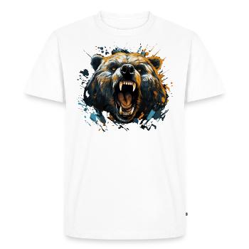 Grizzly fort et colérique - T-shirt Premium bio Homme - blanc - Devant - Nico (187cm)