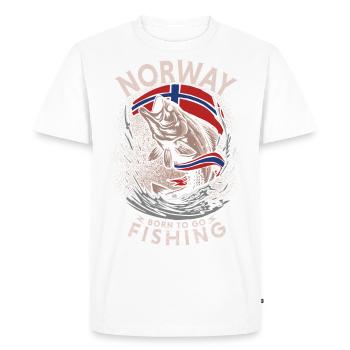 NORWAY - born to go - FISHING - Men's Premium Organic T-Shirt - white - Front - Nico (187cm)