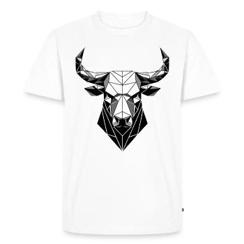Cow Bull Illustration Cow Head Gift Idea - Men's Premium Organic T-Shirt - white - Front - Nico (187cm)