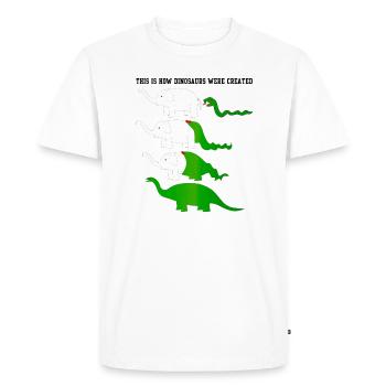 This Is How Dinosaurs Were Created Funny Dino - Men's Premium Organic T-Shirt - white - Front - Nico (187cm)