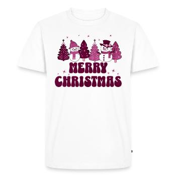 Joyeux arbre de Noël Fête de Noël - T-shirt Premium bio Homme - blanc - Devant - Nico (187cm)