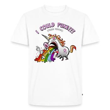 Licorne doit vomir, licorne vomir - T-shirt Premium bio Homme - blanc - Devant - Nico (187cm)