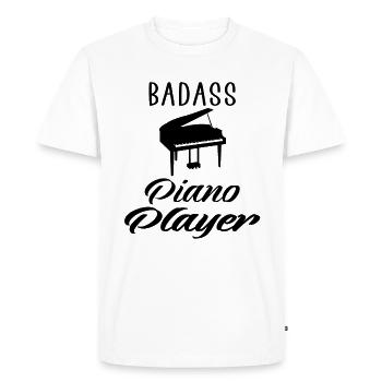 Joueur de piano badass - T-shirt Premium bio Homme - blanc - Devant - Nico (187cm)