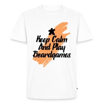 keep calm and play board games - Men's Premium Organic T-Shirt - white - Front - Nico (187cm)