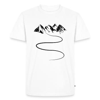 Mountains - path - skiing - hiking - trail - curves - Men's Premium Organic T-Shirt - white - Front - Nico (187cm)