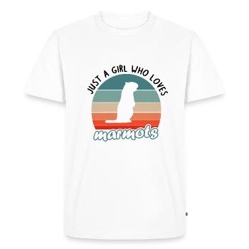 Fille marmotte amant femmes conception nature - T-shirt Premium bio Homme - blanc - Devant - Nico (187cm)