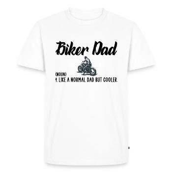 Biker dad - Men's Premium Organic T-Shirt - white - Front - Nico (187cm)