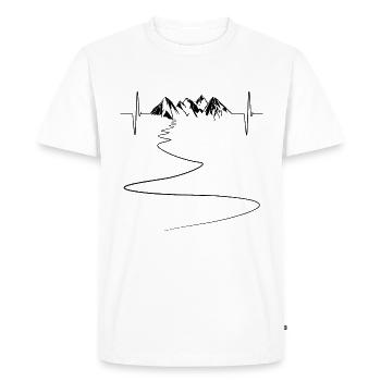 Montagnes Sentier ski sentiers de randonnées courbes battement de coeur - T-shirt Premium bio Homme - blanc - Devant - Nico (187cm)