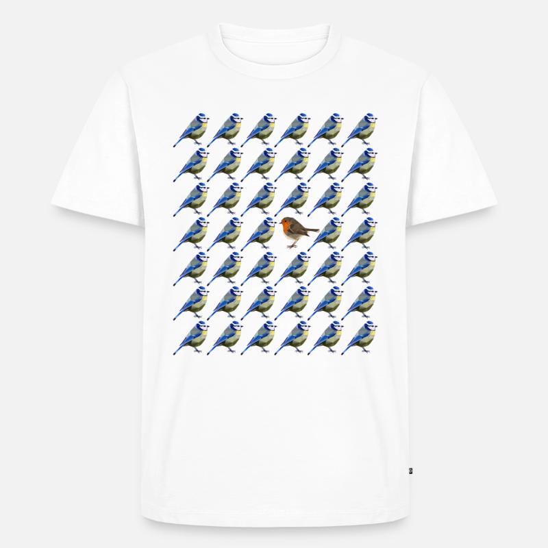 be different blue robin bird pattern - Men's Premium Organic T-Shirt - white