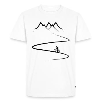 VTT - Montagnes - Montagnes - Courbes - T-shirt Premium bio Homme - blanc - Devant - Nico (187cm)