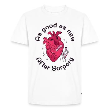 As good as new after Heart Surgery - Men's Premium Organic T-Shirt - white - Front - Nico (187cm)