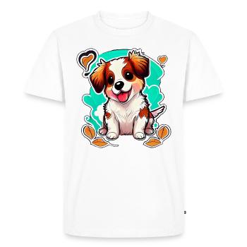 Chien mignon: coup de foudre - T-shirt Premium bio Homme - blanc - Devant - Nico (187cm)