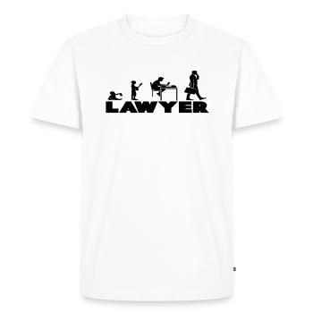 Human Development Lawyer Lawyer Evolution Law - Men's Premium Organic T-Shirt - white - Front - Nico (187cm)