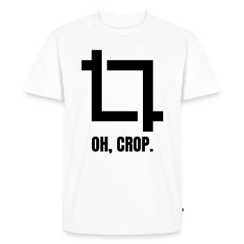 Oh Crop Funny Graphic Designer - Photographer - - T-shirt Premium bio Homme - blanc - Devant - Nico (187cm)