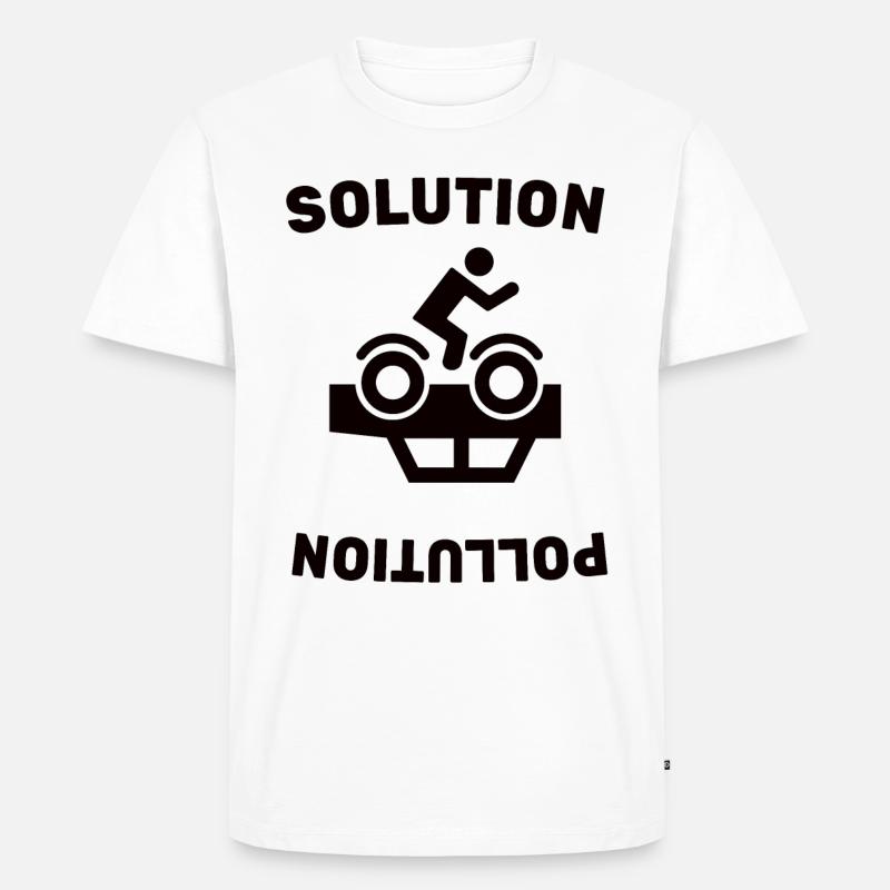 Bicycle Cycling - Solution - Pollution - Love - Männer Premium Bio T-Shirt - Weiß