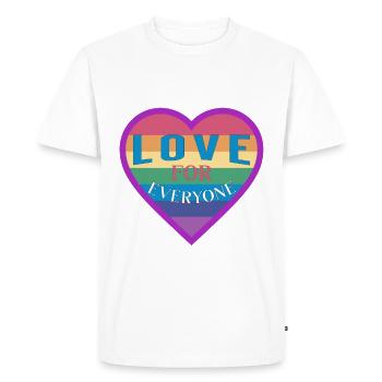 Cœur arc-en-ciel unisexe amour pour tout le monde - T-shirt Premium bio Homme - blanc - Devant - Nico (187cm)