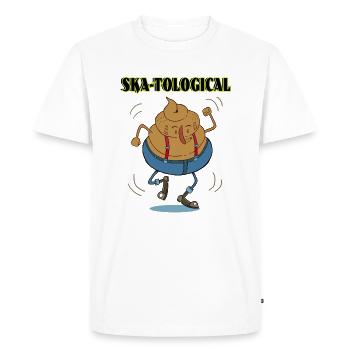 SKA-TOLOGICAL - Men's Premium Organic T-Shirt - white - Front - Nico (187cm)