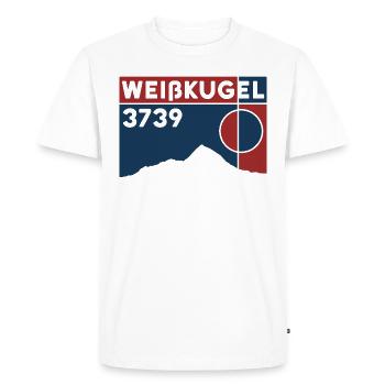 Weisskugel Weisskugel Montagne Tyrol du Sud Tour alpin - T-shirt Premium bio Homme - blanc - Devant - Nico (187cm)
