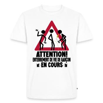 Enterrement de vie de garçon Team EVG Marié Humour - T-shirt Premium bio Homme - blanc - Devant - Nico (187cm)