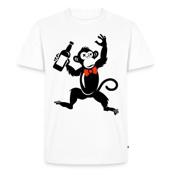 Monkey Funny Party Bachelor Groom Groom - Men's Premium Organic T-Shirt - white - Front - Nico (187cm)