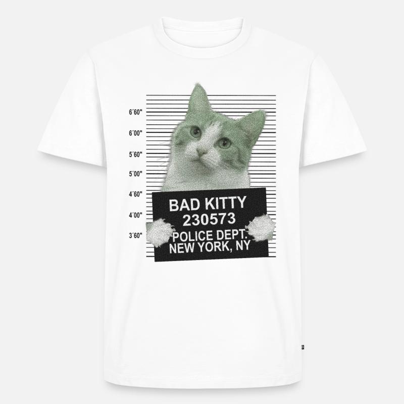 Bad Kitty - Männer Premium Bio T-Shirt - Weiß