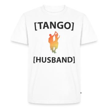 Tango Husband - Men's Premium Organic T-Shirt - white - Front - Nico (187cm)
