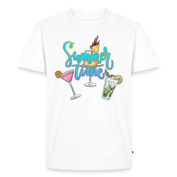 Summer Time - Cocktails - Men's Premium Organic T-Shirt - white - Front - Nico (187cm)