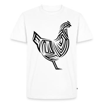 Chicken Tribal Tattoo - Men's Premium Organic T-Shirt - white - Front - Nico (187cm)