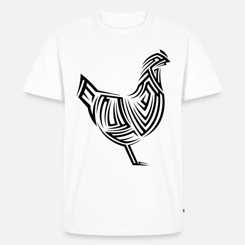 Chicken Tribal Tattoo - Men's Premium Organic T-Shirt - white