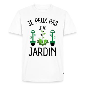 JARDIN JARDINAGE 2 - T-shirt Premium bio Homme - blanc - Devant - Nico (187cm)