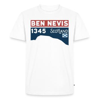 Ben Nevis Munro Bagging Scotland Keepsake - Men's Premium Organic T-Shirt - white - Front - Nico (187cm)