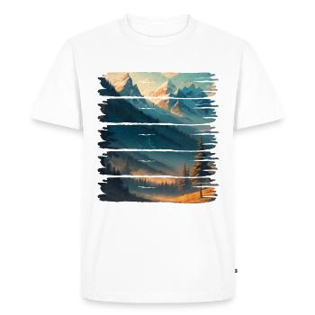 Paysage nature forêt - T-shirt Premium bio Homme - blanc - Devant - Nico (187cm)