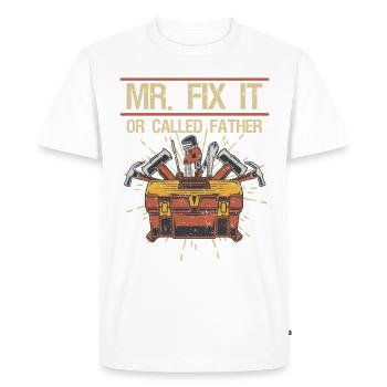 Mr Fix it - Men's Premium Organic T-Shirt - white - Front - Nico (187cm)