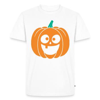 Citrouille Drôle - T-shirt Premium bio Homme - blanc - Devant - Nico (187cm)