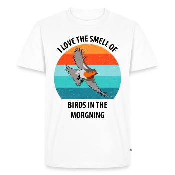 Observation des oiseaux Observation des oiseaux Observation des oiseaux - T-shirt Premium bio Homme - blanc - Devant - Nico (187cm)