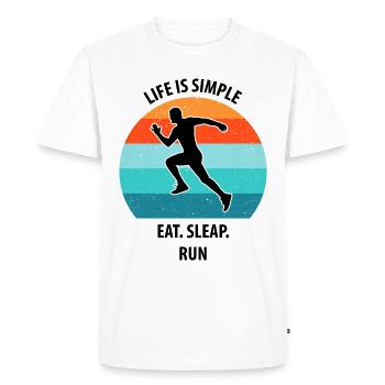 Floorball Floorball Hockey sur gazon Hockey en salle - T-shirt Premium bio Homme - blanc - Devant - Nico (187cm)