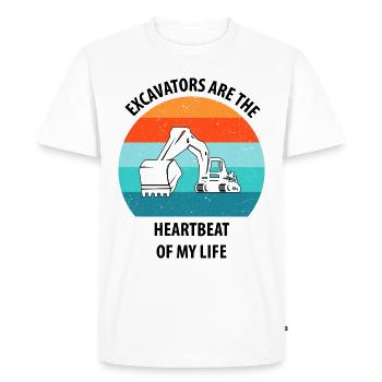 Excavatrice Excavatrice Conducteur Excavatrice Camion - T-shirt Premium bio Homme - blanc - Devant - Nico (187cm)