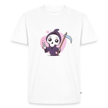 Kawaii Grim Reaper - Men's Premium Organic T-Shirt - white - Front - Nico (187cm)
