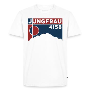 Randonnée à ski dans l’Oberland bernois Jungfraujoch - T-shirt Premium bio Homme - blanc - Devant - Nico (187cm)