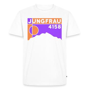 Randonnée à ski dans l’Oberland bernois Jungfraujoch - T-shirt Premium bio Homme - blanc - Devant - Nico (187cm)